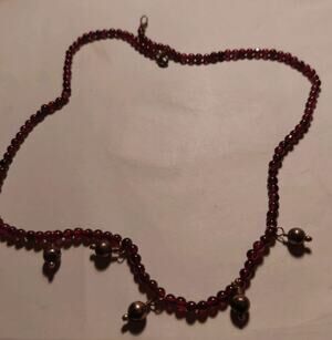 vintage sterling .925 and red garnet necklace